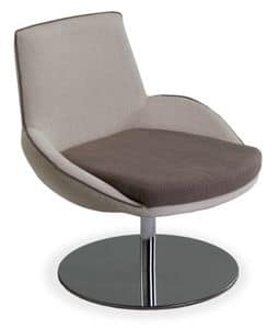Baxi GL Lounge, Lounge chair with round chrome metal base