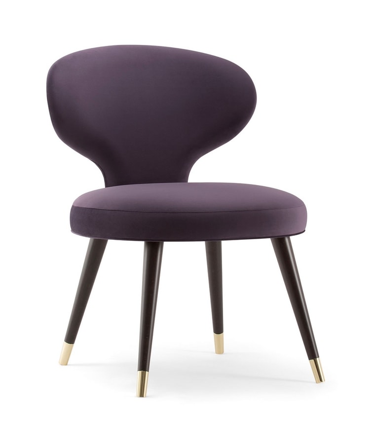 ELLE ARMCHAIR 064 PO, Armchair with a backrest with a glamorous silhouette