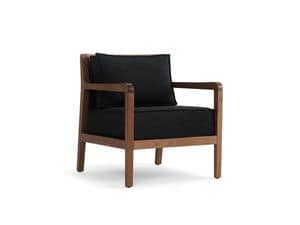 FULLY/LOUNGE, Lounge chair made of wood with thick padding