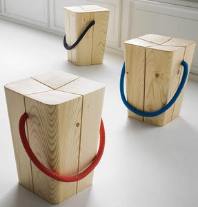Hug, Monolithic wooden stool