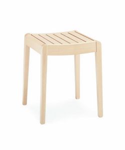 Milo low, Low stool in beech, ideal for kitchen and bar