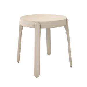 Popsicle low stool, Low wooden stool, with rounded workings