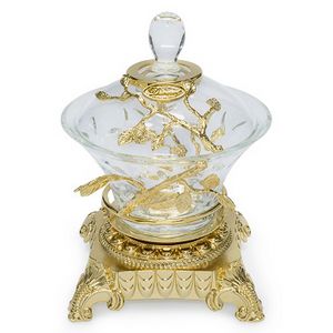 5009, Decorative container in crystal and brass