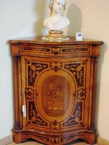 Art. 1479, Classic corner cabinet for living room, in French style