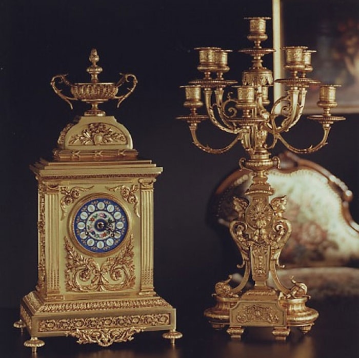 Art.417, Bronze clock and candlestick