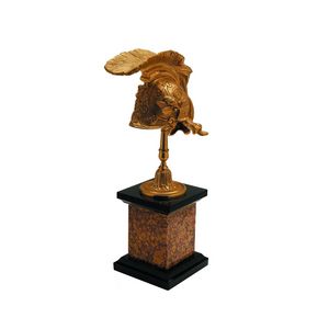Arthur Art. VR_503, Decorative natural brass helm with brown marble base