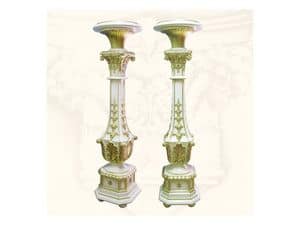 Columns art. 314, Columns made of hand-carved wood, finishings in ivory and gold