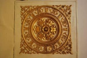 CEILING DECORATIVE PANEL ART. AC 0032, Golden decorative panel, for luxury villas
