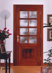 Heartwood Door 1, Classic style door in solid wood with glass panes