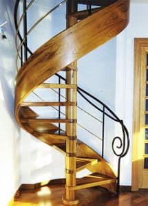 spiral staircases, Spiral staircases, harmonious lines, in mixed materials