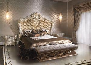 2014 Bed, Luxury classic style bed for hotels, lacquered and gilded