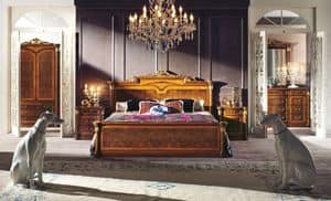 4616, Classic luxury veneered double bed for bedrooms