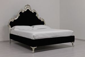 Sara, Double bed with headboard with silver finishing