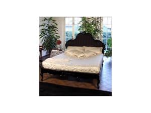 Art. 1660 Angelica, Decorated and carved wooden bed, for hotel room