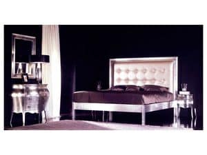 Art. 1791 Diana, Carved bed, eco-leather headboard, for hotel