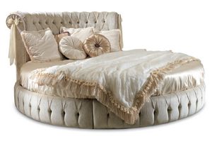 ART. 2493, Round bed with tufted headboard