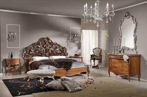 Art. 803, Classic double bed with carved headboard