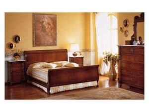 Art. 973 '800 Siciliano, Bed in hand-carved wood, for double bedroom