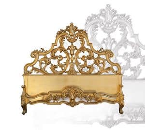 Bed art. 75/a, Bed made of hand-carved wood, baroque style