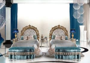Calipso Bedroom, Classic luxury single bed with upholstered headboard