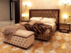 Dolce Vita bed 3, bed upholstered in velvet, luxury classic bed, rosewood bed Hotel bedrooms