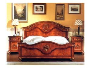 DUCALE DUCLE / Double bed, Double bed with headboard and footboard made of ash