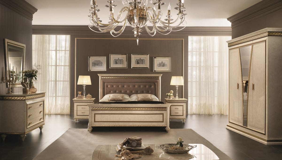 Fantasia upholstered bed, Neoclassical style bed, with upholstered headboard