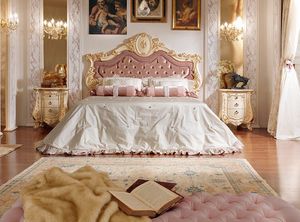 Firenze FZ14, Lacquered bed, with tufted headboard