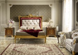 Impero bed, Bed with richly carved headboard