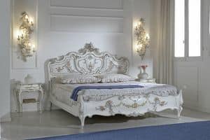 Jennifer, Double bed, carved wood, made in Italy