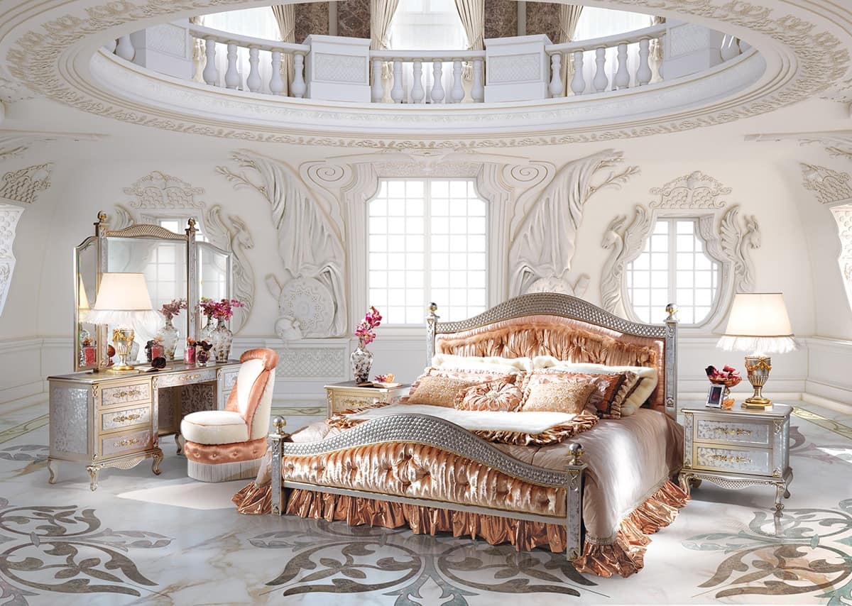 classic bedroom composition, classic bed with footboard ...