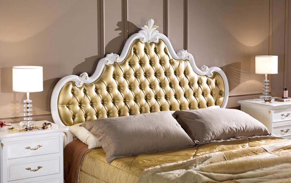 Regency maxi bed, Classic bed with tufted headboard