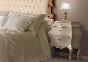 Angela lacquered bedside table, Luxury lacquered bedside table, Baroque style