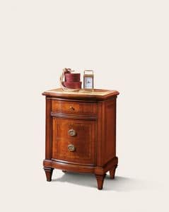 Art. 101 Bedside table, Bedside table in walnut with 3 drawers