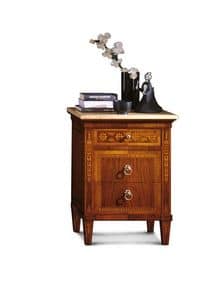 Art. 107 Bedside table, Bedside table in walnut ideal for classics bedrooms