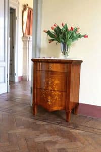 Art. 108 Bedside table, Bedside table in walnut with 3 drawers