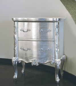 Art. 20508, Classic bedside table, silver finish