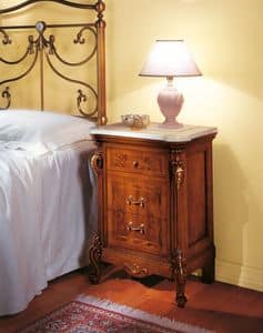 Art. 250 Bedside table, Bedside table in walnut for classic bedrooms