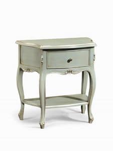Art. 740, Bedside table with 1 shelf and 1 drawer, in classic style