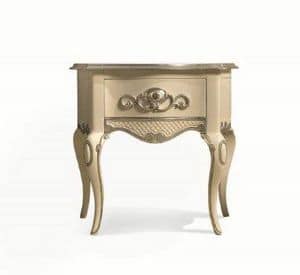 Art. 767, Classic bedside table, hand-made carved, in wood