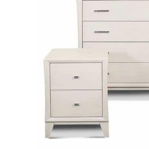 Art. 960 nightstand, Bedside table with 2 drawers, classic contemporary style
