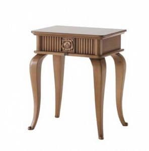 Art. CA723, Wooden bedside table, classic style, with drawer