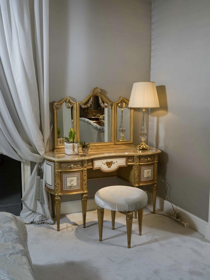 Bedside table 3704 Louis XVI Style, Luxury classic bedside table