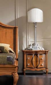 Bourbon Art. 22.426, Nightstand with classic style inlays and carvings, for hotels