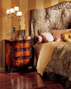 Florence bedside table 708, Inlayed nightstand for bedroom