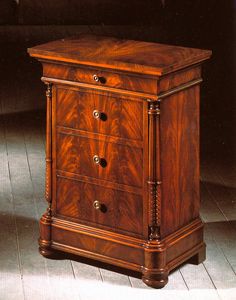 Ottocento bedside table, Classic style wooden bedside table