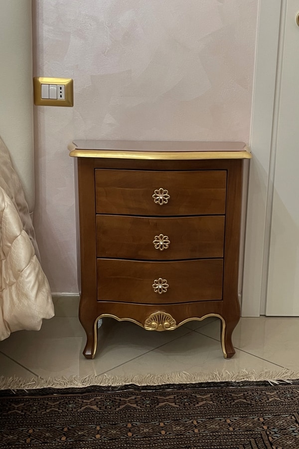 Venere nightstand, Bedside table in contemporary baroque style