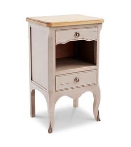 VIRGO Art. 1500, Bedside table in classic style, walnut top, for hotel