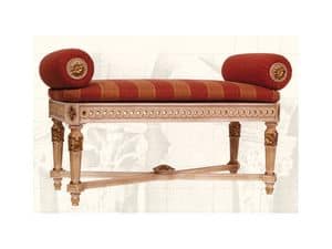 Bench art. 310, Padded bench with armrests, classic style