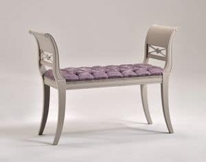 DIVA bench 8016L, Bench in classic style, in beechwood, upholstered, for lobby